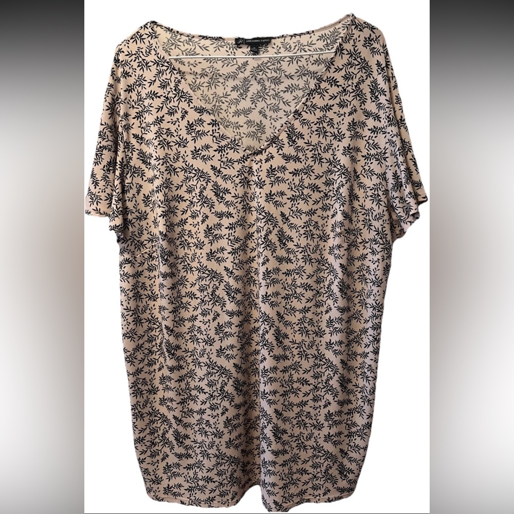 Adrianna Papell Women's Plus 1X Flutter Sleeve Wrinkle Resist Blouse Shirt